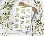 Luna Moth Sticker Sheet: Rainbow Insect Decals for Journaling