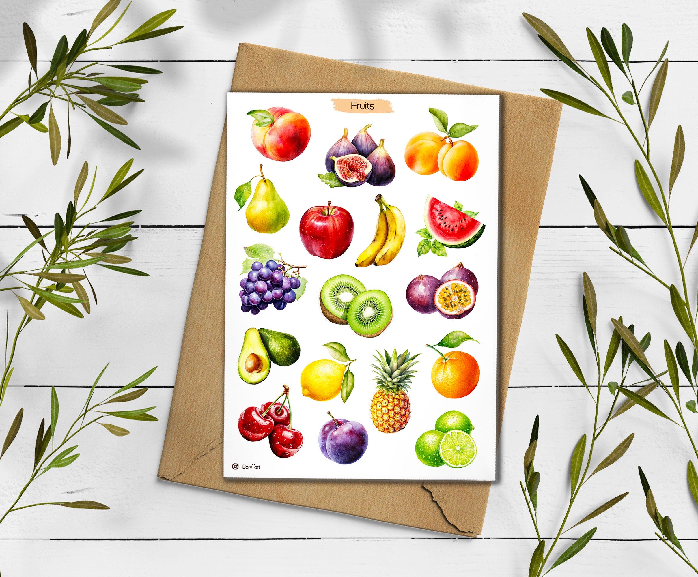Fruit & Berry Stickers Planner Scrapbooking