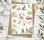 Italy Travel Stickers: Mediterranean Holiday, Planner, Scrapbook