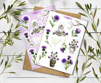 Thistle Stickers. Thistle Flowers Sticker. Wildflowers Sticker Pack. Scotland sticker. Transparent Milk Thistle Sticker. Bullet Journal