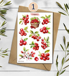 Cranberry Stickers: Foraged Berry Planner Stickers