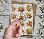 Lily Flower Sticker Pack: Botanical Scrapbooking Stickers