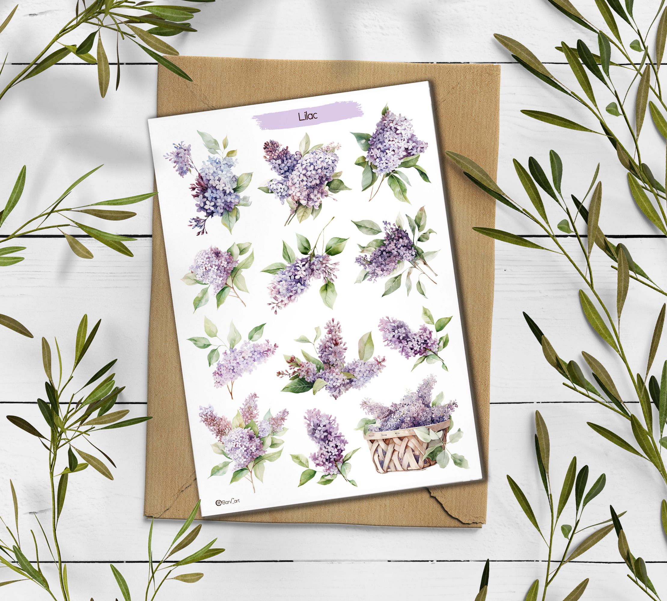 Lilac Garden Stickers: Floral Planner Stickers
