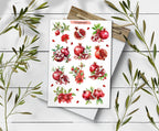 Pomegranate Sticker Sheet. Summer Fruit Stickers. Planner, Scrapbooking Stickers