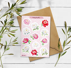 Peony Stickers. Peony Flower Stickers. Summer Blossom Stickers. Bullet Journal, Pink Peony Blossom Stickers. Pink Planner Sticker, Bouquet