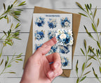 Blue & White Flower Stickers (00168)