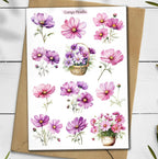 Cosmos Flower Stickers: Wildflower Spring Planner Stickers