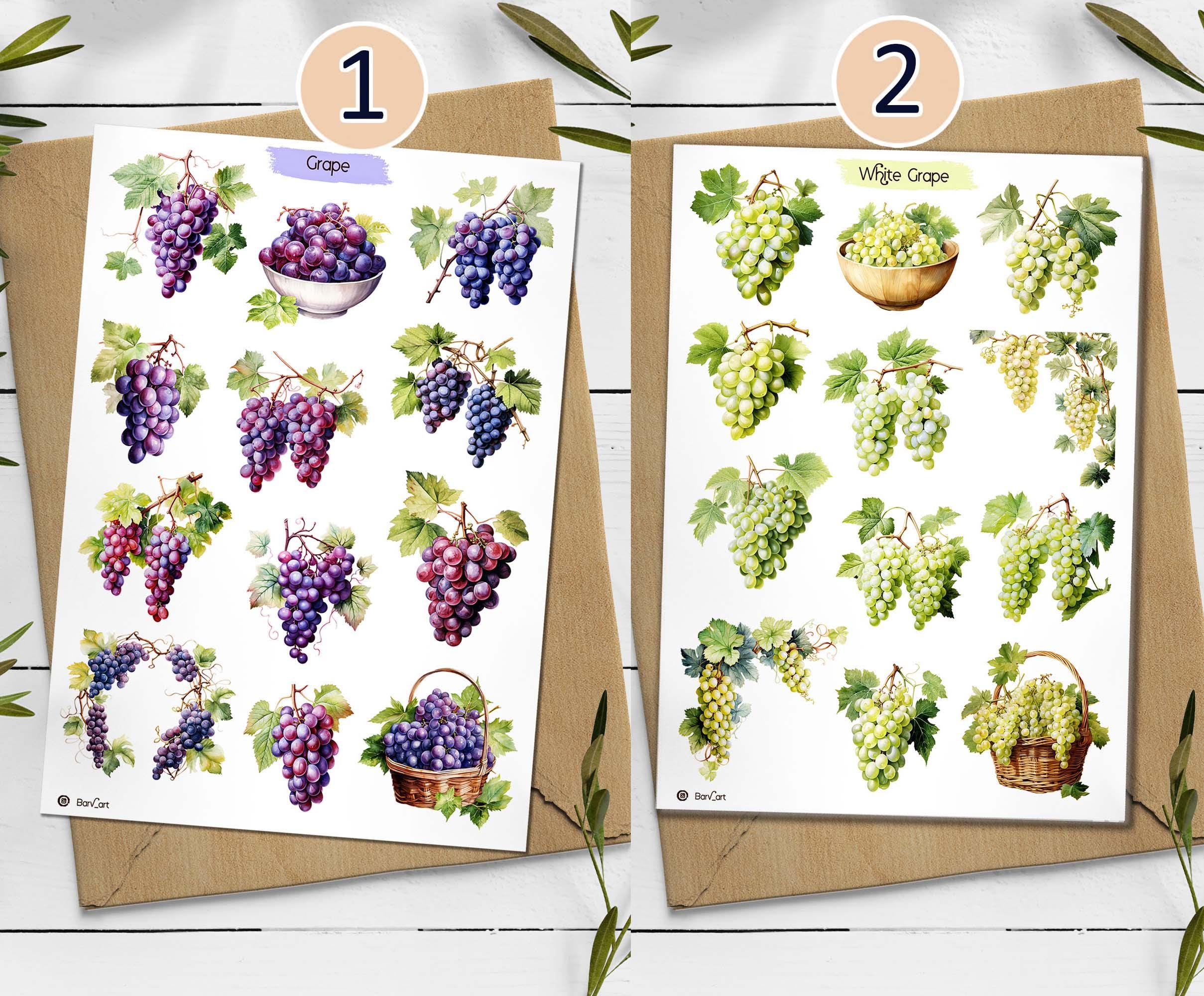 Grape Sticker Sheet: Foraged Summer Planner Stickers