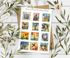 Vintage Style Stamp Stickers: Scrapbook Planner Stickers. Fake stamps stickers