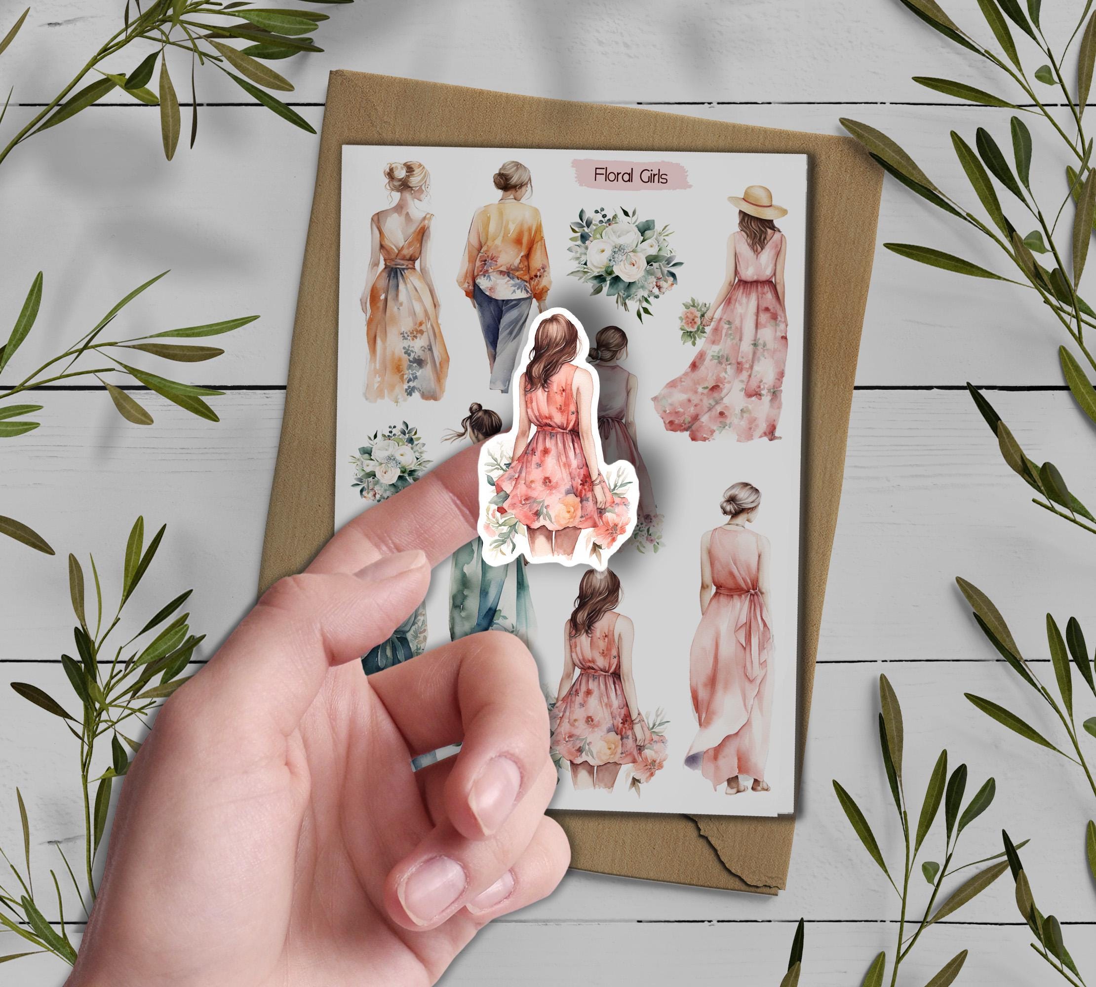 Floral Girl Stickers