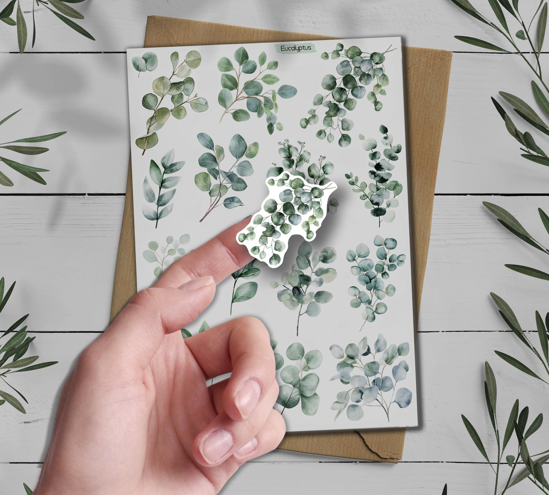 Eucalyptus & Wildflower Stickers: Greenery Scrapbooking, Planner Stickers