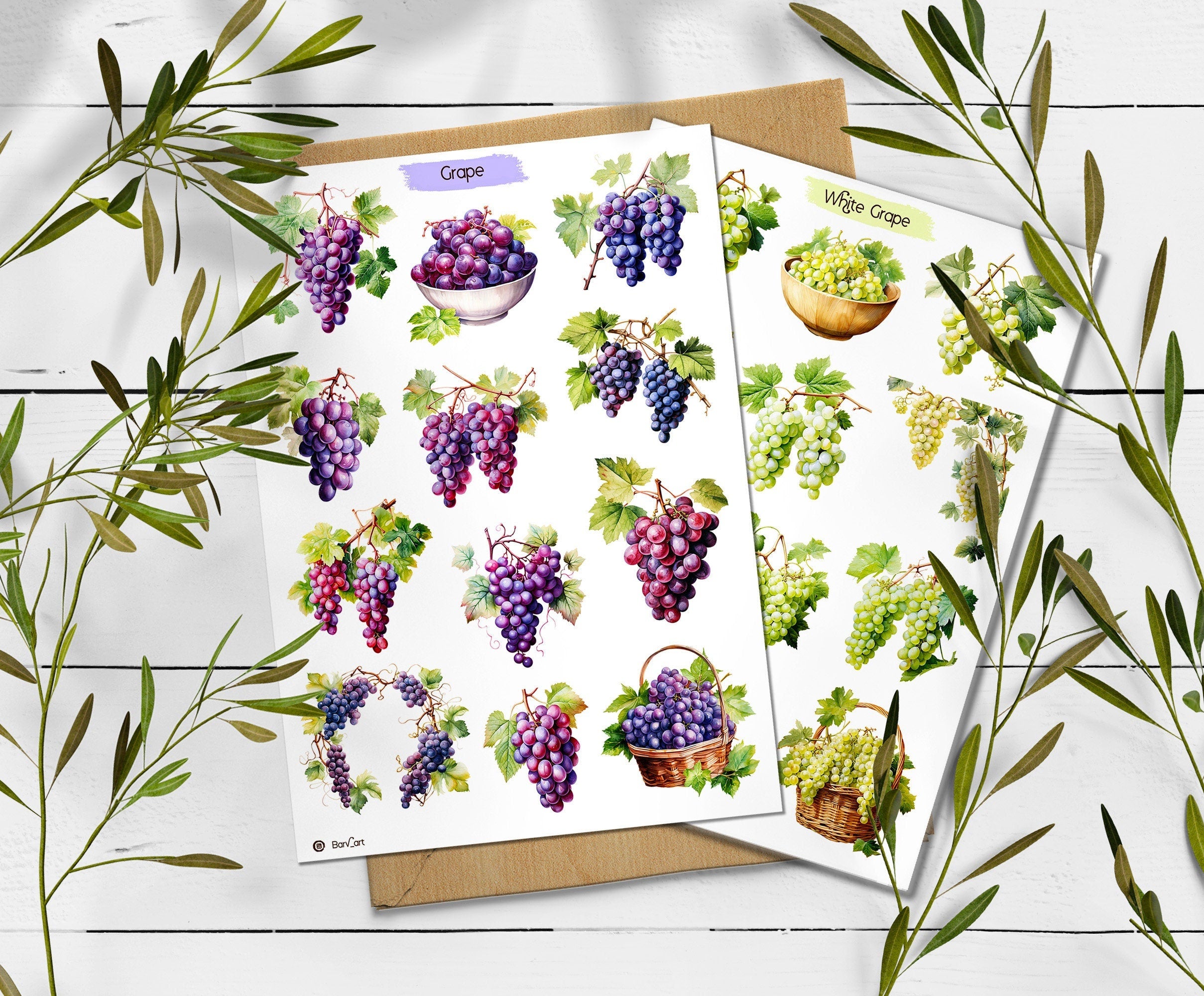 Grape Raspberry Juice Sticker Grape Sticker Sheet: Foraged Summer Planner Stickers – DailyStickersUK
