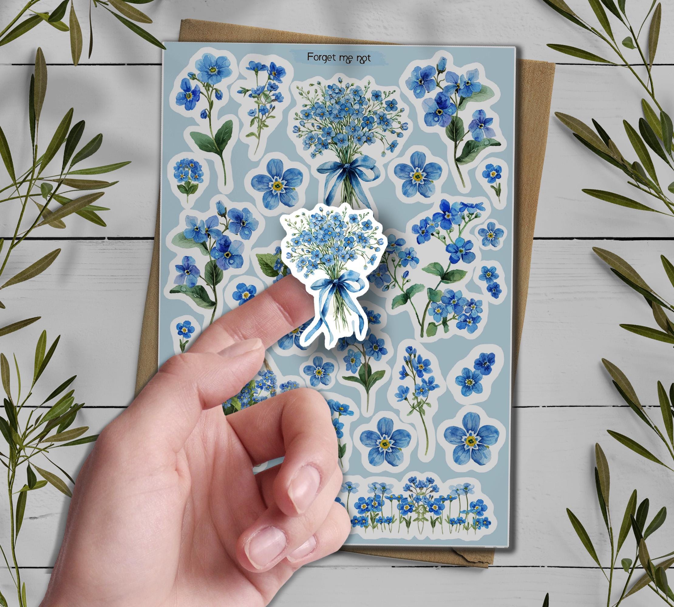 Forget Me Not Stickers: Wildflower Spring Planner Stickers