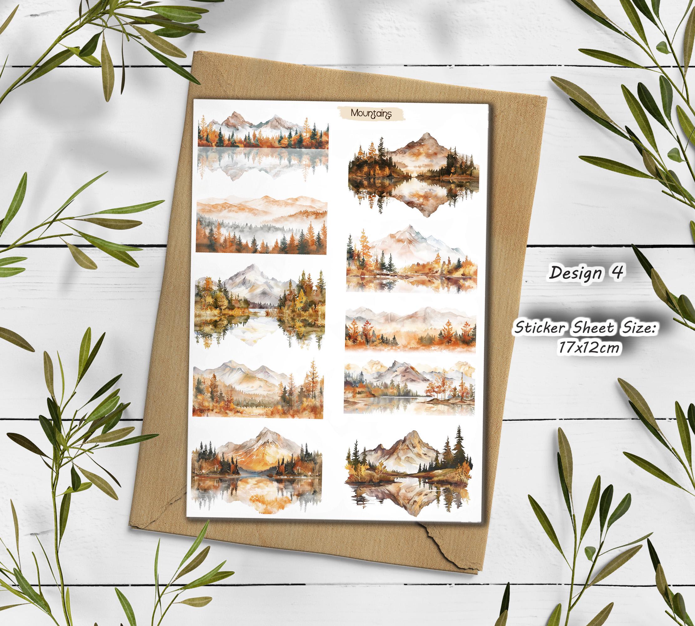 Watercolor Mountain Stickers