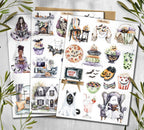 Halloween Stickers. Witch, Ghost, Pumpkin Scrapbooking Stickers. Fall Halloween planner stickers.