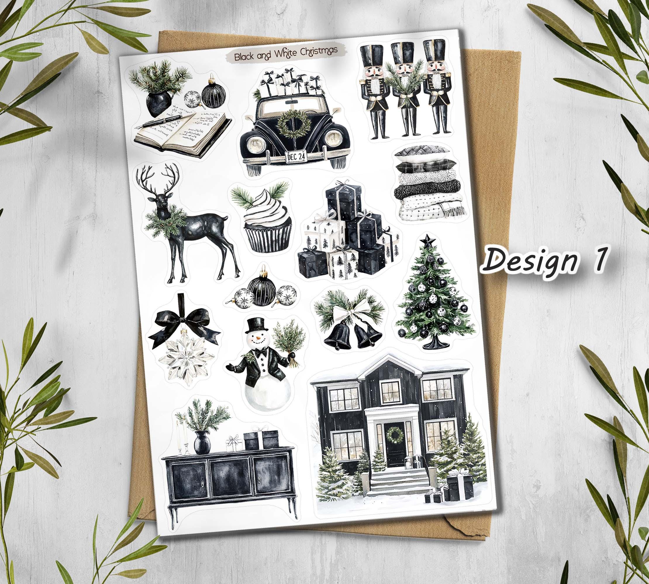 Black and White Winter Stickers