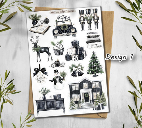 Black and White Winter Stickers