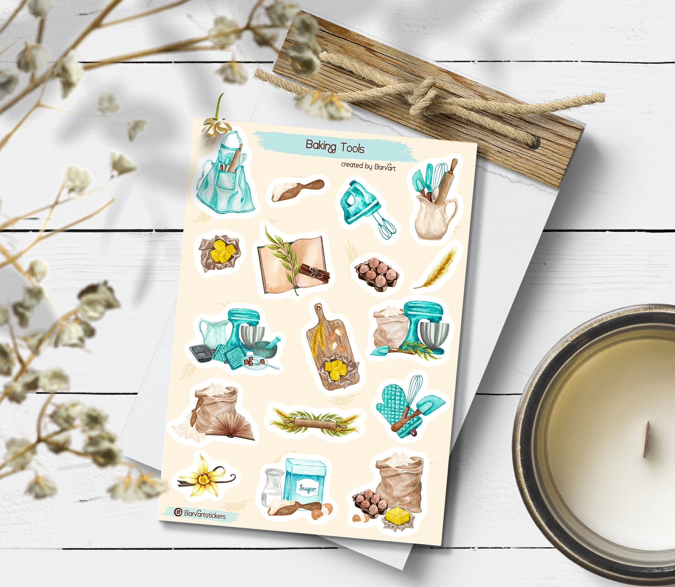 Baking Stickers: Kitchen Scrapbook Planner Stickers