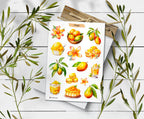 Mango Stickers: Tropical Fruit Planner Stickers, Scrapbooking