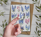 Larkspur Birth flower Stickers. Larkspur flowers Sticker. Wildflowers Sticker Pack. Delphinium Stickers. Blue Flower Sticker. Bullet Journal