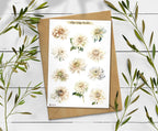 Dahlia Sticker Sheet: Floral Planner Stickers