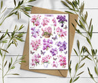 Watercolor Orchid Sticker Sheet: Floral Planner Stickers