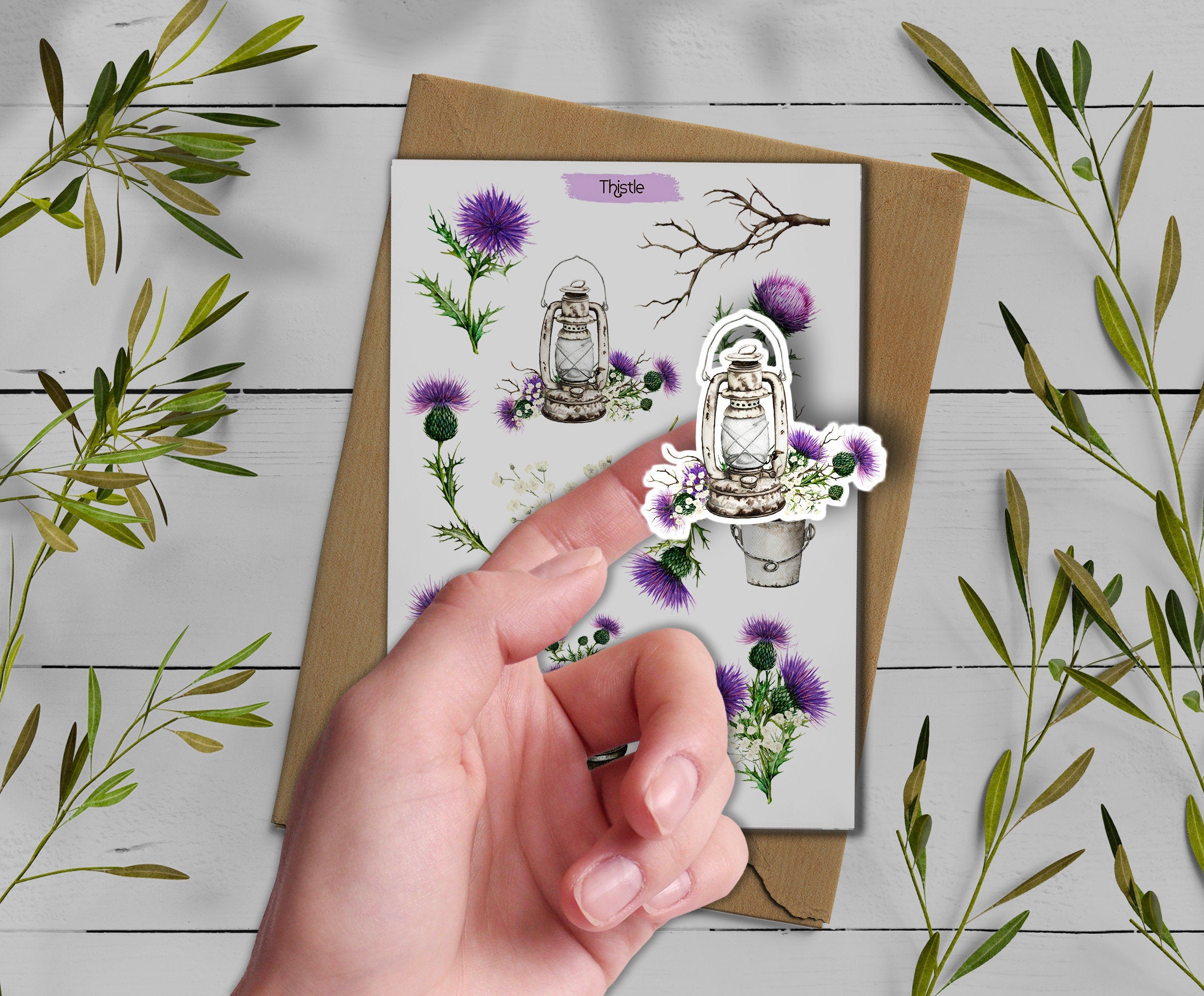 Thistle Stickers. Thistle Flowers Sticker. Wildflowers Sticker Pack. Scotland sticker. Transparent Milk Thistle Sticker. Bullet Journal