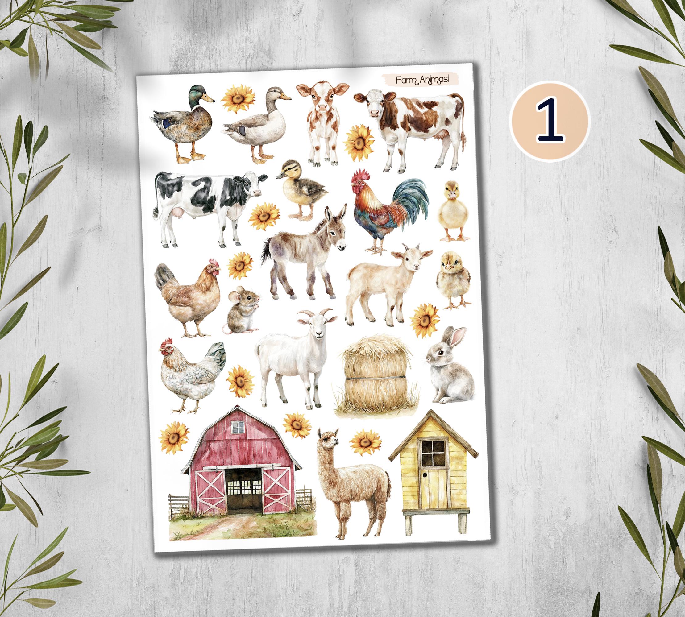 Farm Animals Sticker Sheet