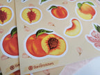 Peach Stickers. Peach Sticker Pack. Peach tree Stickers. Bullet Journal. Peach Sticker Sheet. Fruit Stickers. Summer Stickers