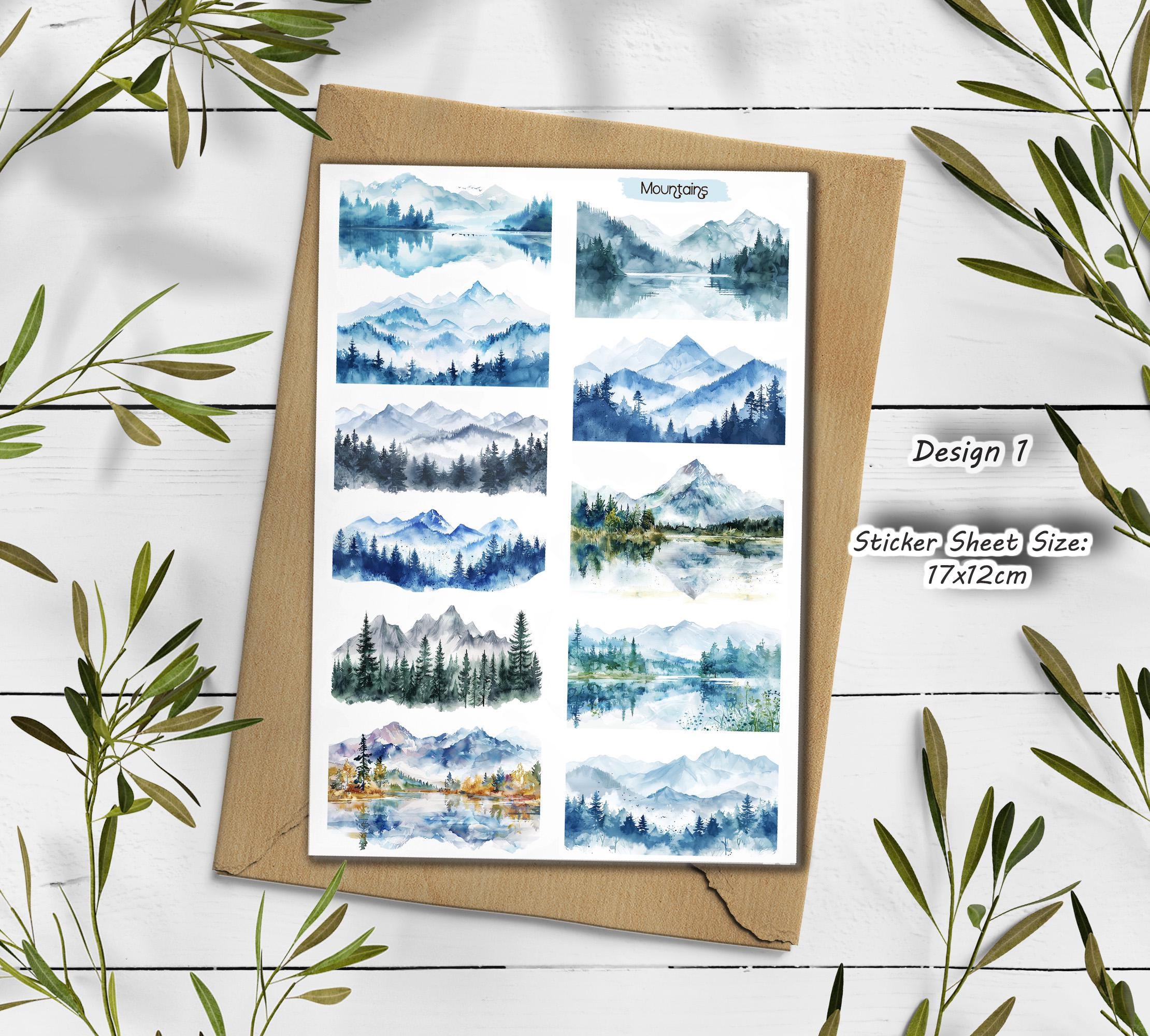 Watercolor Mountain Stickers