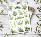 Fern Stickers: Botanical Greenery Scrapbooking Stickers