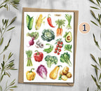 Vegetable & Fruit Stickers. Veggie Planner, Journal, Scrapbooking Stickers. Food market Stickers.