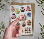 Cupcake stickers. Berries & Fruits Sticker sheet. Planner, Journal, Scrapbook stickers
