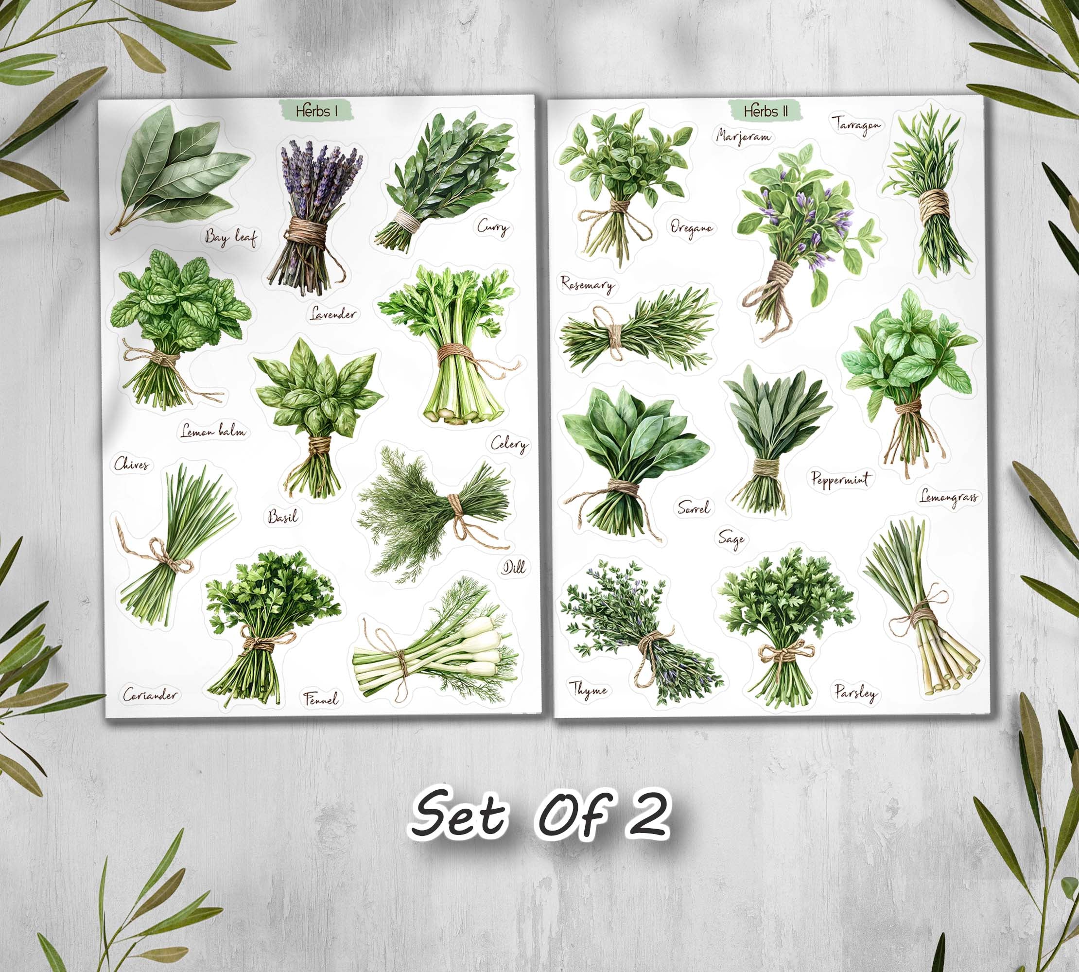Herbs Cottagecore Stickers