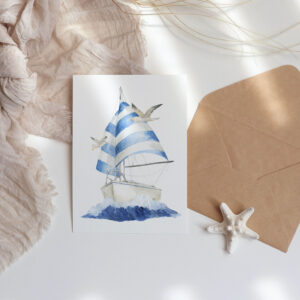Marine Postcard A6. Postcard Art Print. Snail Mail. Illustrated Postcard.