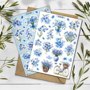 Bluebells Flower Stickers. Spring Stickers