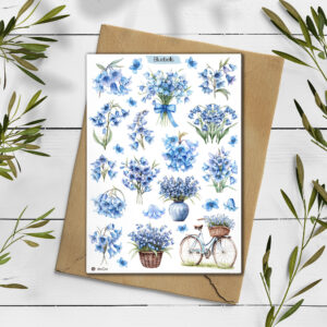 Bluebells Flower Stickers. Spring Stickers