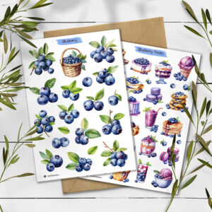 Blueberry Stickers. Foraged Berries Summer Sticker