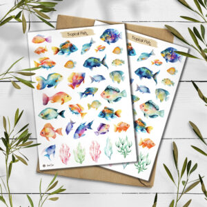 Tropical Fish Stickers. Sea Life Stickers.