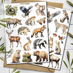 Forest Animals Stickers. Woodland Planner Stickers