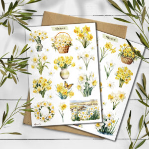 Daffodils Stickers. Narcissus Stickers.