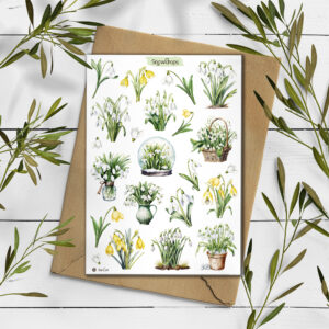 Snowdrops Stickers. Spring Stickers.